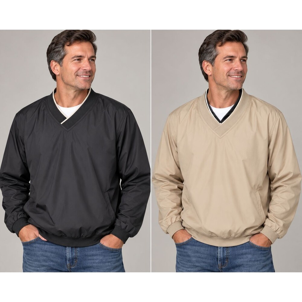 Wedge Reversible Golf Wind Jacket Mens M Beige & Black